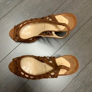 Christian Loubiton brown suede shoes